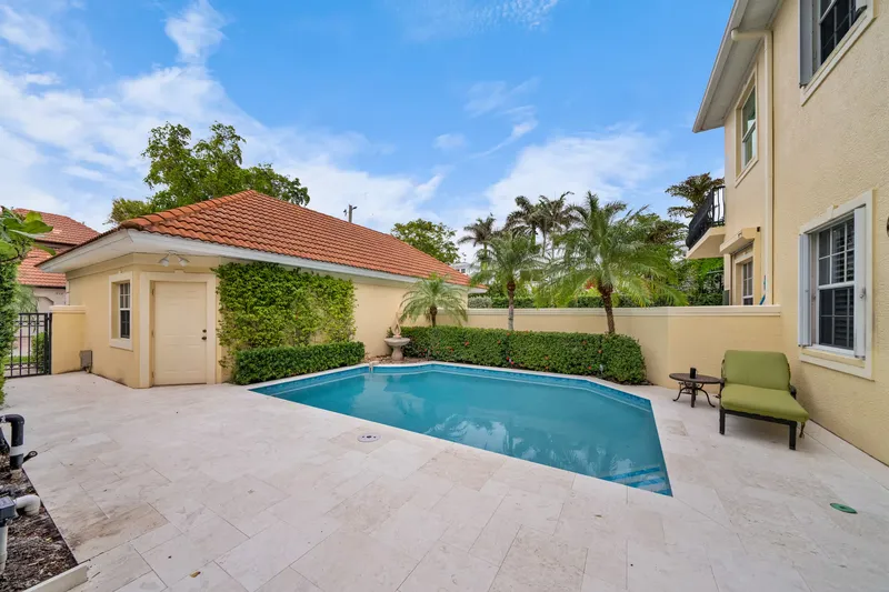 Backyard with plunge pool