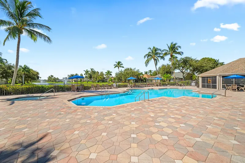 Pool deck and spa area